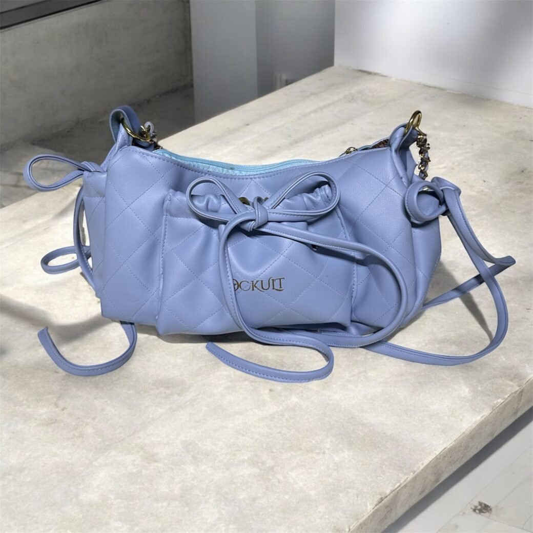 Blue Quilted Small Shoulder Bag - Image 4